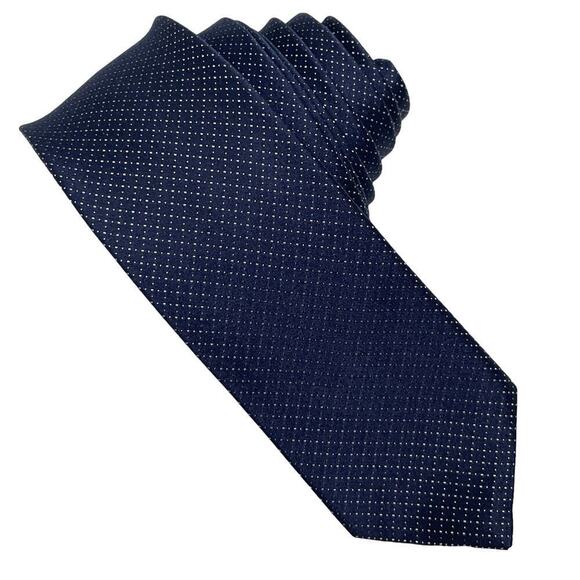 Dior CD Italy Men's Necktie Navy Blue Narrow Skinny Logo Designer Luxury - Picture 1 of 5